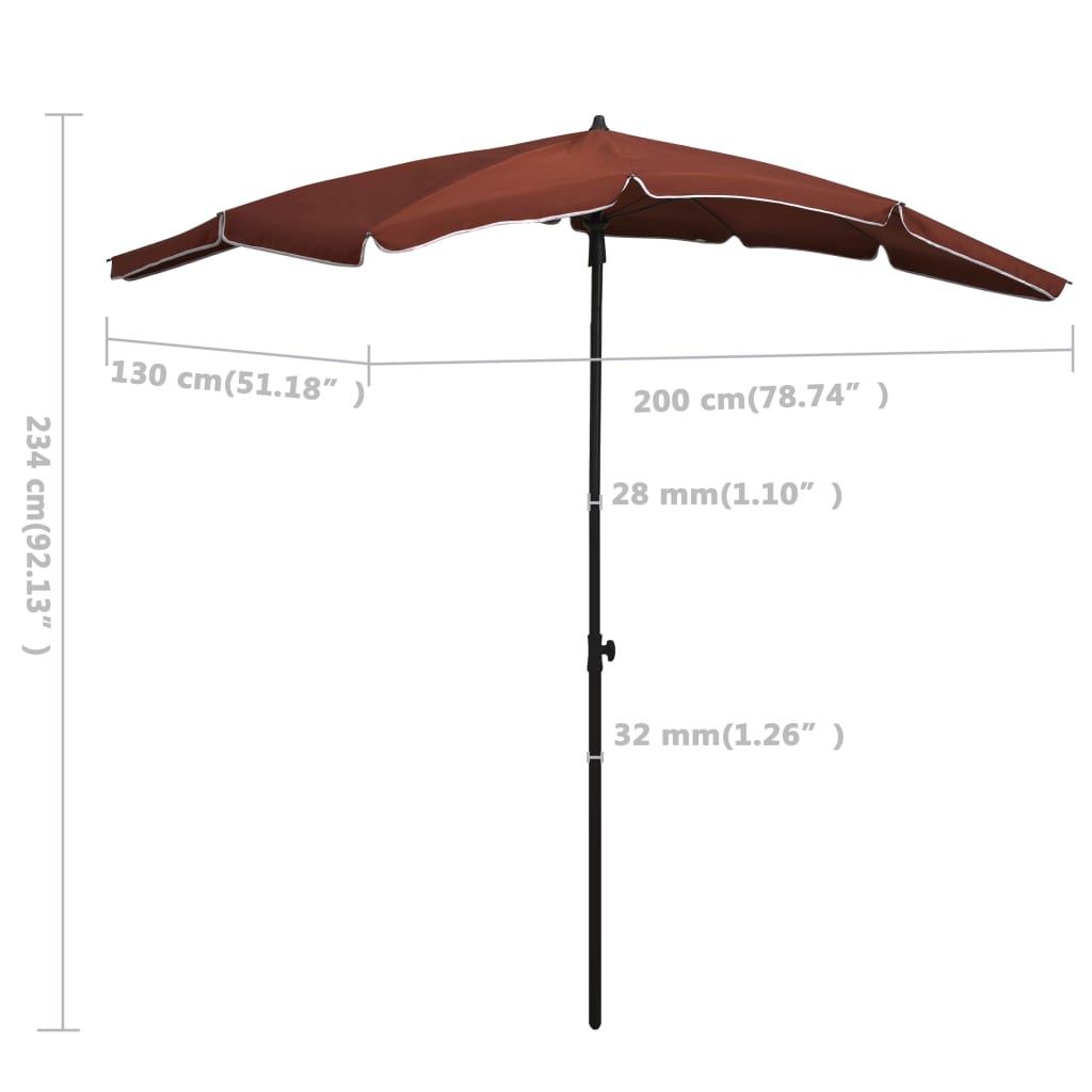 Garden Parasol | Terracotta | Fabric (100% polyester), steel