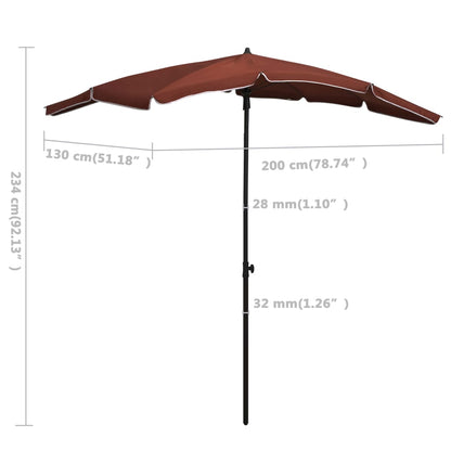 Garden Parasol | Terracotta | Fabric (100% polyester), steel
