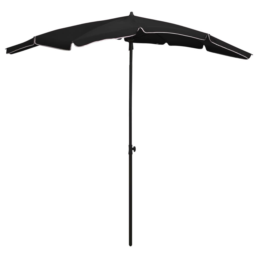 Garden Parasol | Black | Polyester | 200 x 130 cm | Collapsible