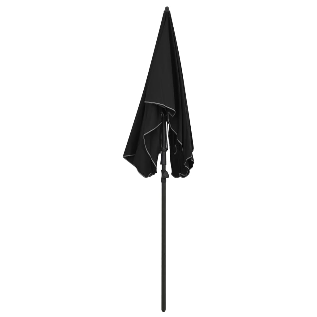 Garden Parasol | Black | Polyester | 200 x 130 cm | Collapsible