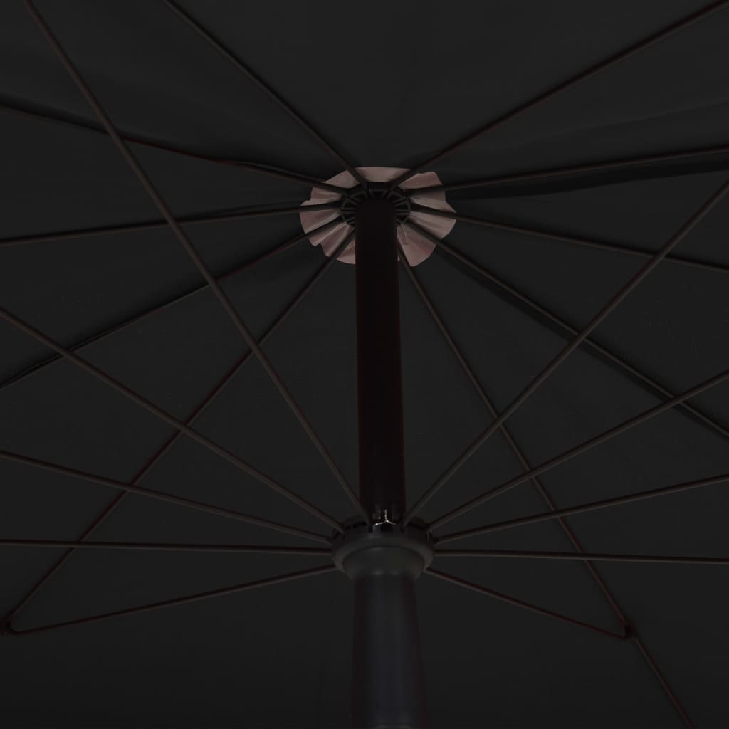 Garden Parasol | Black | Polyester | 200 x 130 cm | Collapsible