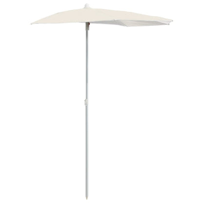Garden Half Parasol with Pole 180x90 cm Sand