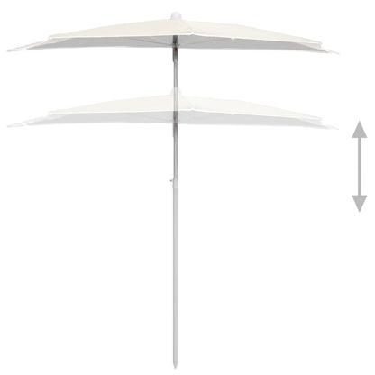 Garden Half Parasol with Pole 180x90 cm Sand
