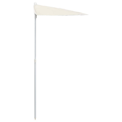 Garden Half Parasol with Pole 180x90 cm Sand