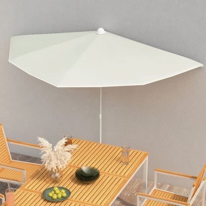 Garden Half Parasol with Pole 180x90 cm Sand
