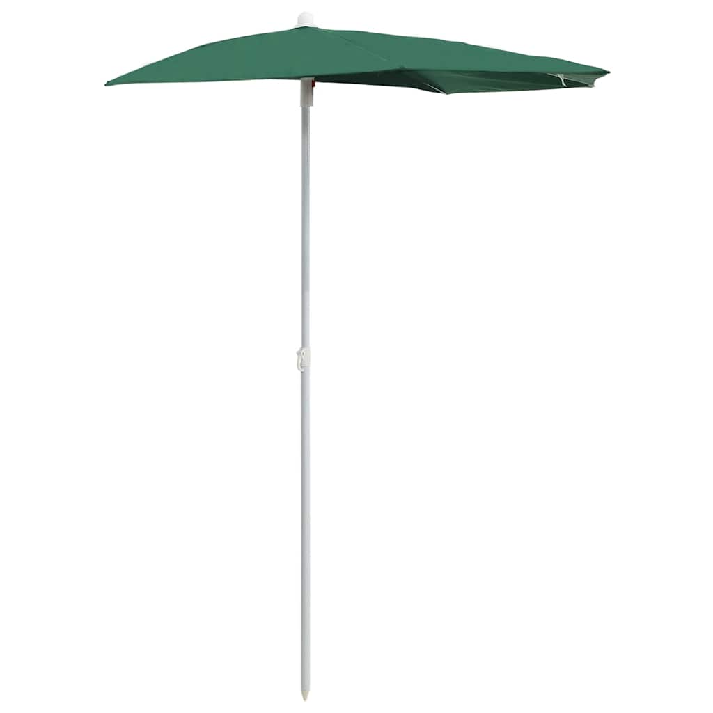 Garden Half Parasol with Pole 180x90 cm Green