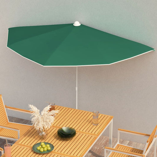 Garden Parasol | Green | 100% polyester, steel | Medium