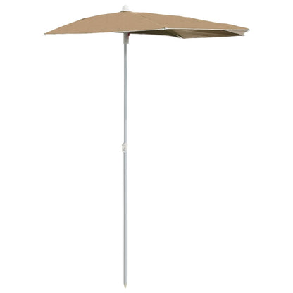 Garden Parasol | Taupe | Polyester, Steel | Large | Collapsible | Other