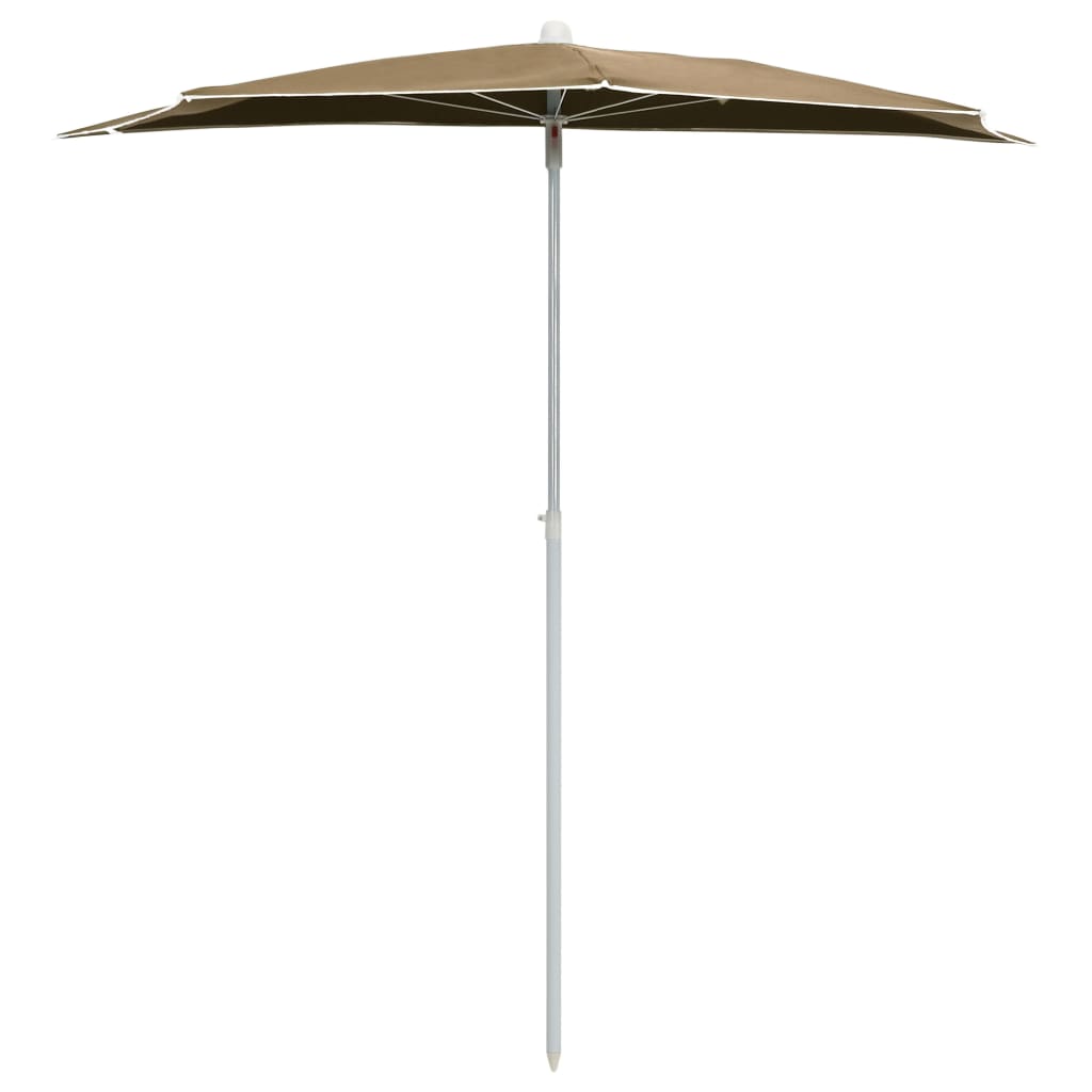Garden Parasol | Taupe | Polyester, Steel | Large | Collapsible | Other