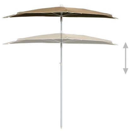 Garden Parasol | Taupe | Polyester, Steel | Large | Collapsible | Other