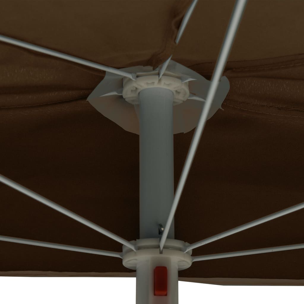 Garden Parasol | Taupe | Polyester, Steel | Large | Collapsible | Other