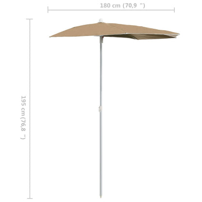 Garden Parasol | Taupe | Polyester, Steel | Large | Collapsible | Other