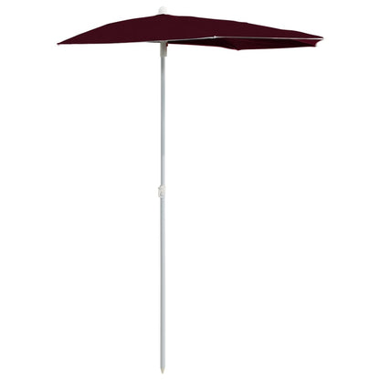 Garden Parasol | Bordeaux Red | Polyester, Steel | Medium | Collapsible