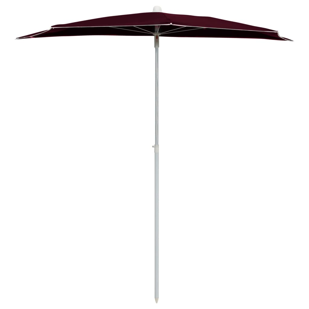 Garden Parasol | Bordeaux Red | Polyester, Steel | Medium | Collapsible
