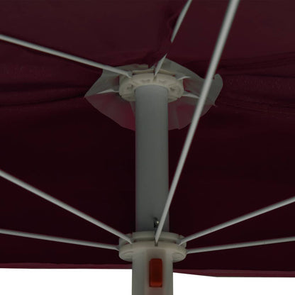 Garden Parasol | Bordeaux Red | Polyester, Steel | Medium | Collapsible