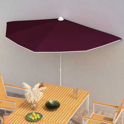 Garden Parasol | Bordeaux Red | Polyester, Steel | Medium | Collapsible