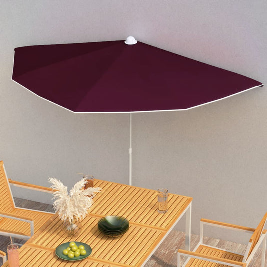 Garden Parasol | Bordeaux Red | Polyester, Steel | Medium | Collapsible