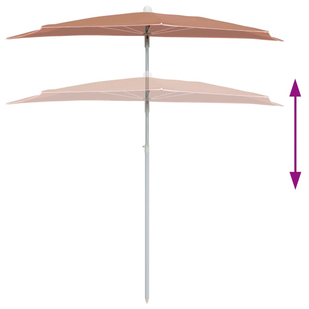 Garden Parasol | Terracotta | Fabric (100% polyester), Steel