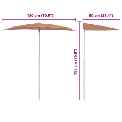 Garden Parasol | Terracotta | Fabric (100% polyester), Steel