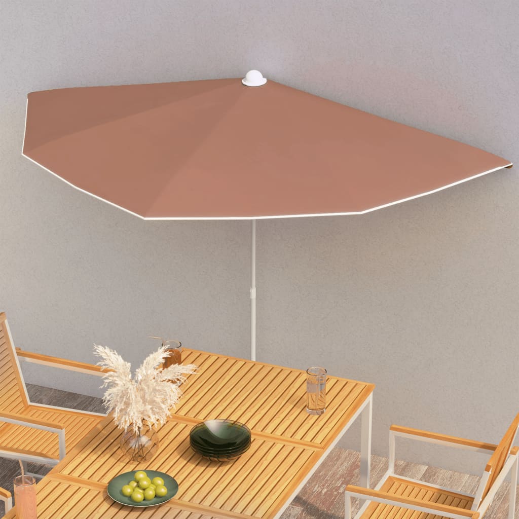 Garden Parasol | Terracotta | Fabric (100% polyester), Steel