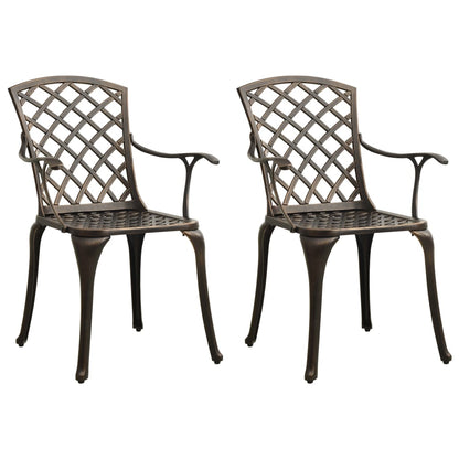Garden Chair | Set of 2 | Bronze | Cast Aluminium | Standard | Durable