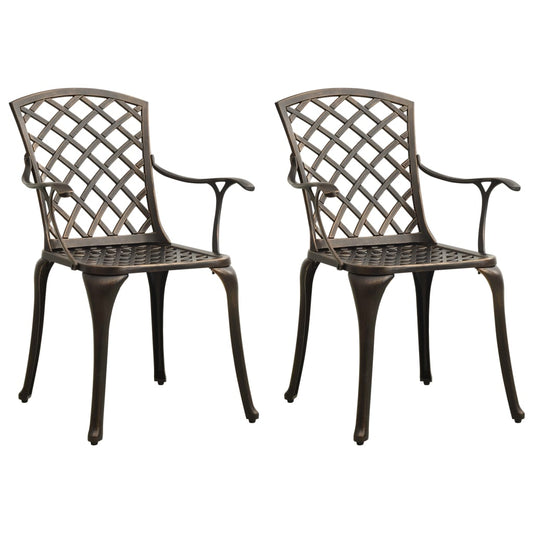 Garden Chair | Set of 2 | Bronze | Cast Aluminium | Standard | Durable