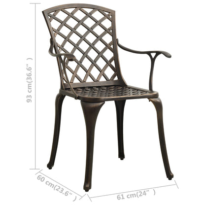 Garden Chair | Set of 2 | Bronze | Cast Aluminium | Standard | Durable