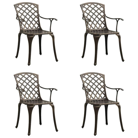Garden Chair | Set of 4 | Bronze | Cast Aluminium | Standard | Durable