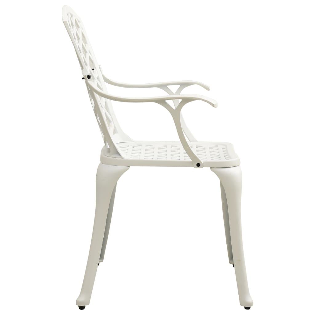Garden Chair | Set of 2 | White | Cast aluminium | Medium | Durable