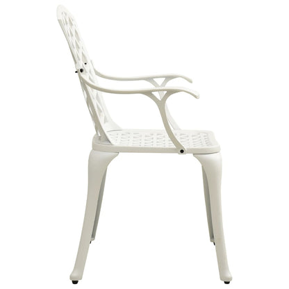 Garden Chair | Set of 2 | White | Cast aluminium | Medium | Durable