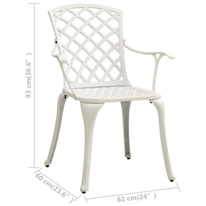 Garden Chair | Set of 2 | White | Cast aluminium | Medium | Durable