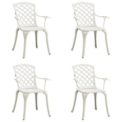 Garden Chair | Set of 4 | White | Cast Aluminium | Standard | Durable