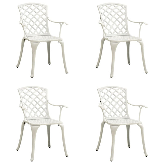 Garden Chair | Set of 4 | White | Cast Aluminium | Standard | Durable