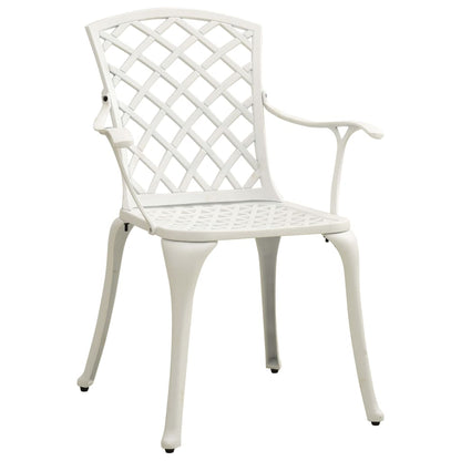 Garden Chair | Set of 4 | White | Cast Aluminium | Standard | Durable