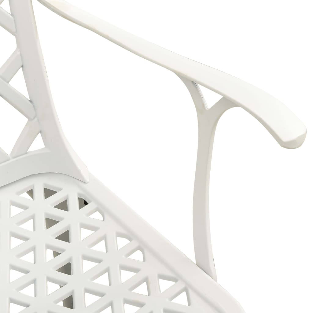 Garden Chair | Set of 4 | White | Cast Aluminium | Standard | Durable