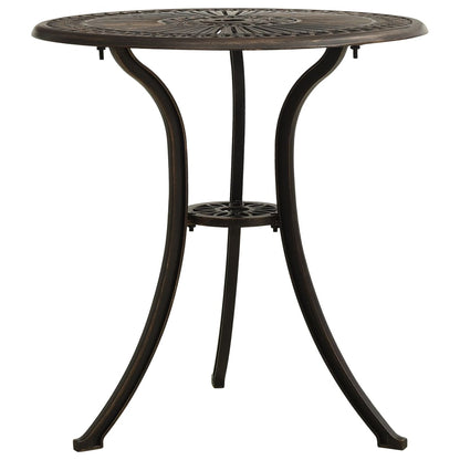 315579 vidaXL Garden Table Bronze 62x62x65 cm Cast Aluminium