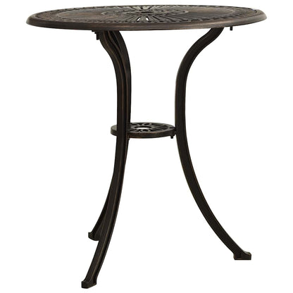 315579 vidaXL Garden Table Bronze 62x62x65 cm Cast Aluminium
