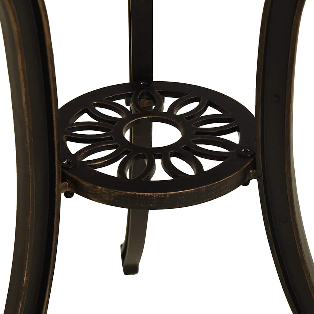315579 vidaXL Garden Table Bronze 62x62x65 cm Cast Aluminium