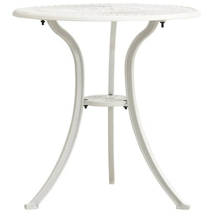 315581 vidaXL Garden Table White 62x62x65 cm Cast Aluminium