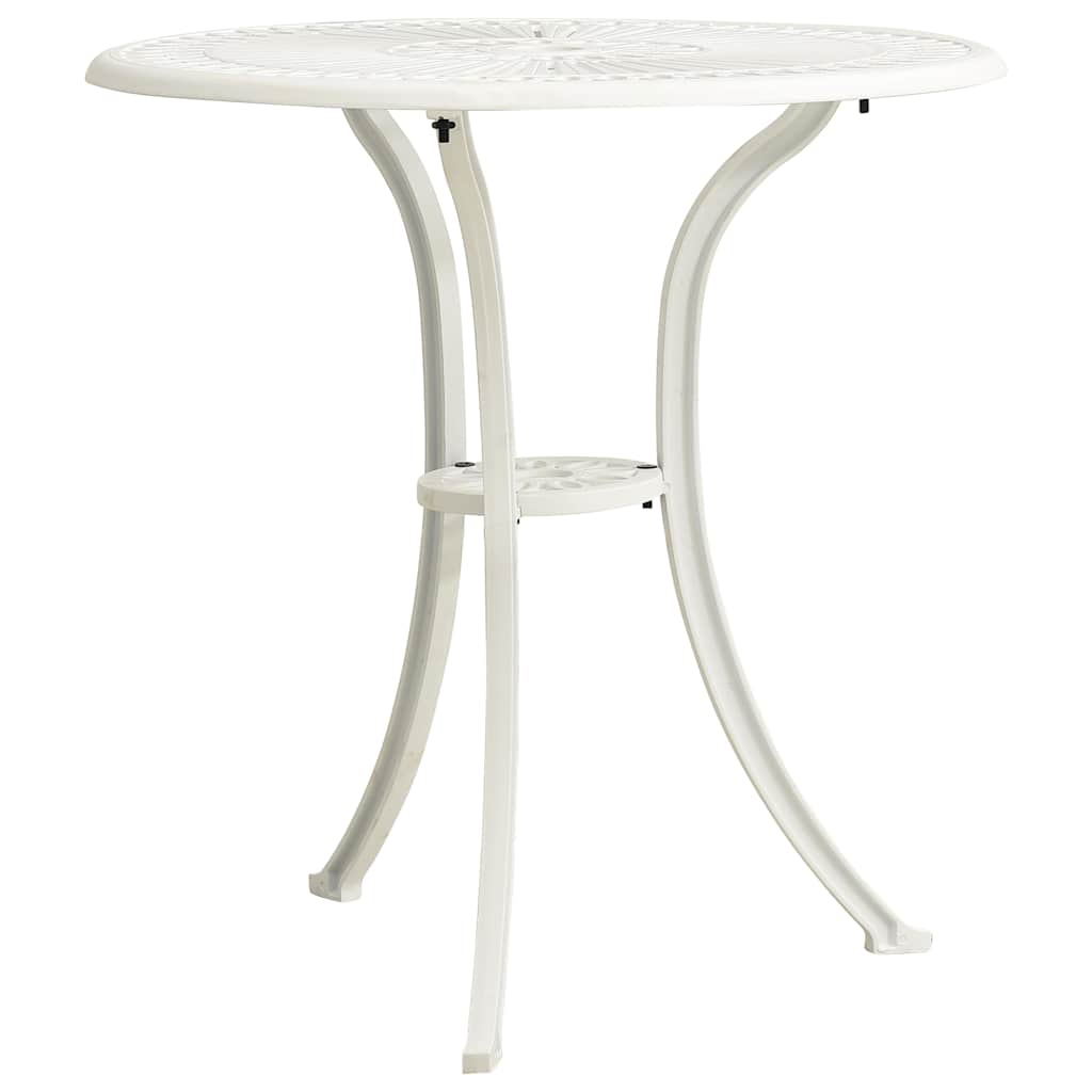 315581 vidaXL Garden Table White 62x62x65 cm Cast Aluminium