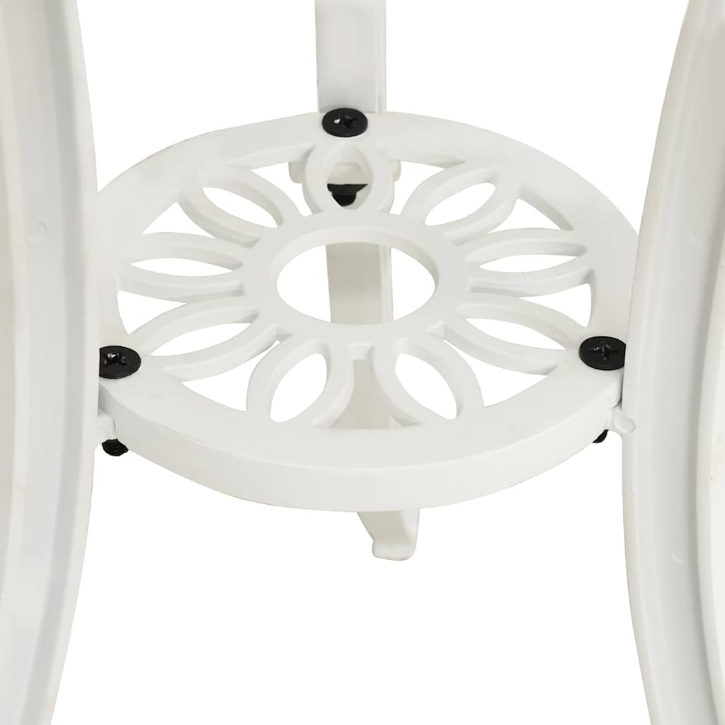 315581 vidaXL Garden Table White 62x62x65 cm Cast Aluminium