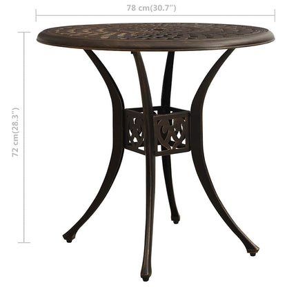315582 vidaXL Garden Table Bronze 78x78x72 cm Cast Aluminium