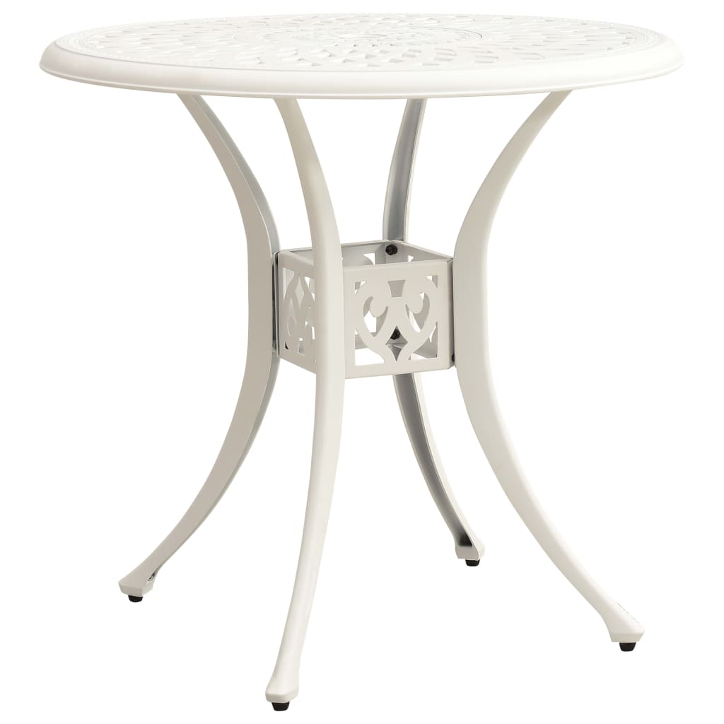 315584 vidaXL Garden Table White 78x78x72 cm Cast Aluminium