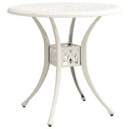 315584 vidaXL Garden Table White 78x78x72 cm Cast Aluminium
