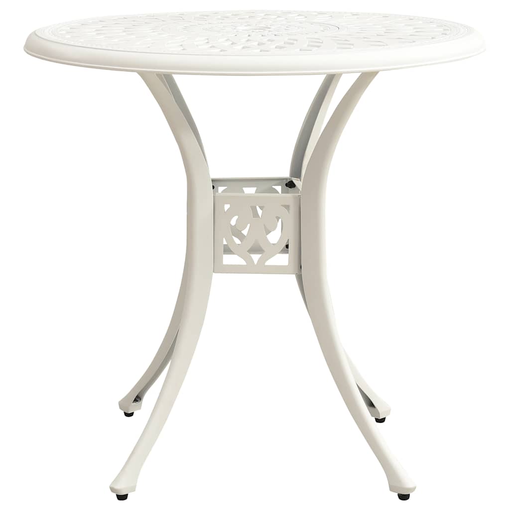 315584 vidaXL Garden Table White 78x78x72 cm Cast Aluminium