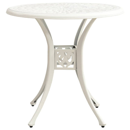 315584 vidaXL Garden Table White 78x78x72 cm Cast Aluminium