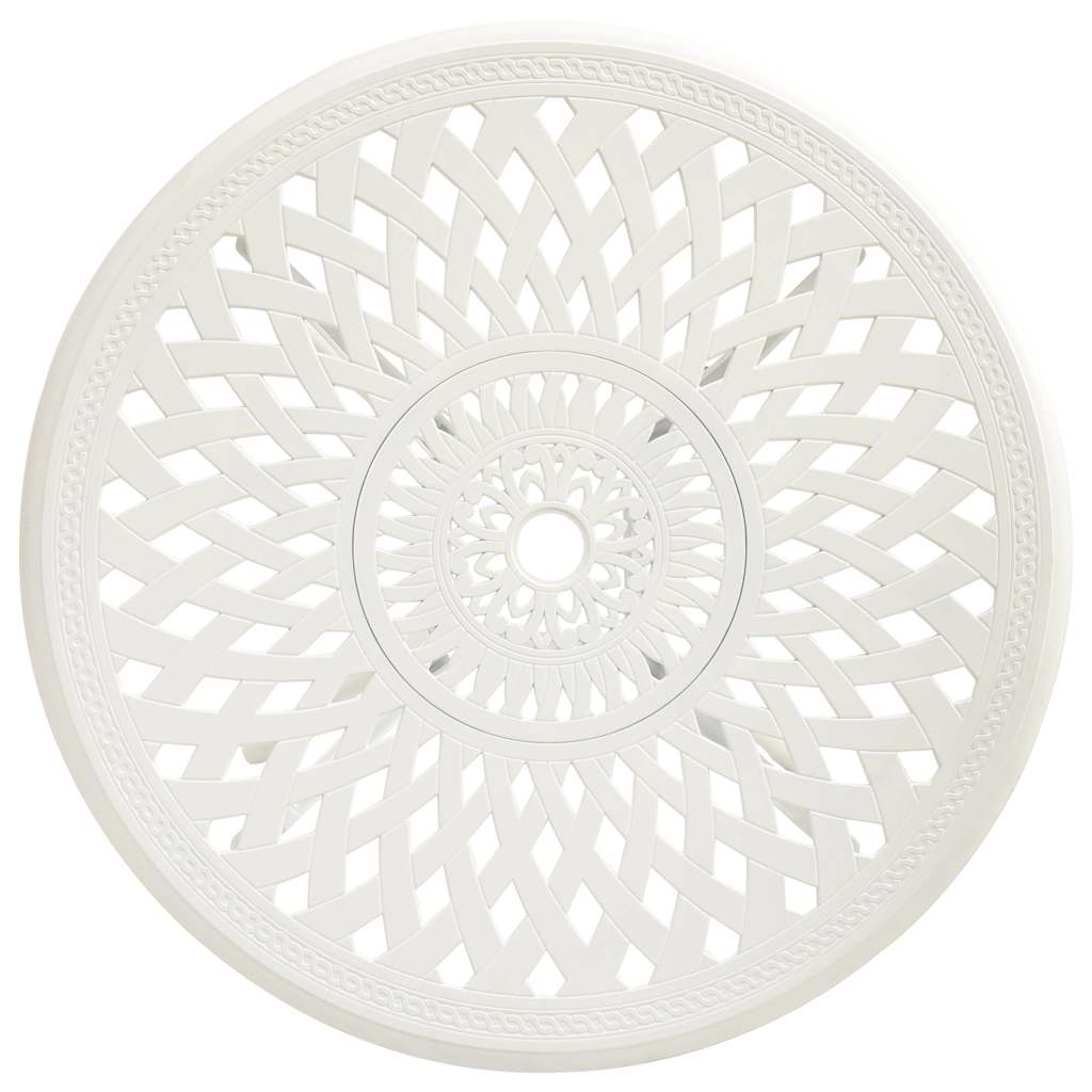 315584 vidaXL Garden Table White 78x78x72 cm Cast Aluminium