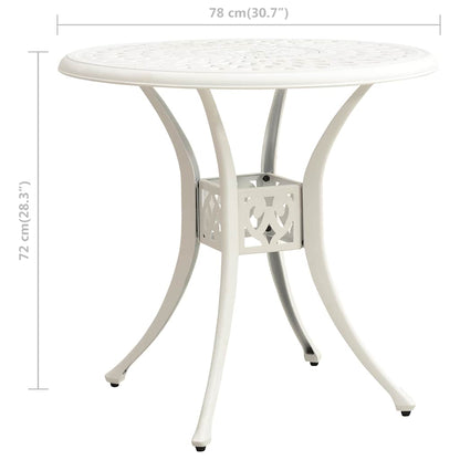 315584 vidaXL Garden Table White 78x78x72 cm Cast Aluminium