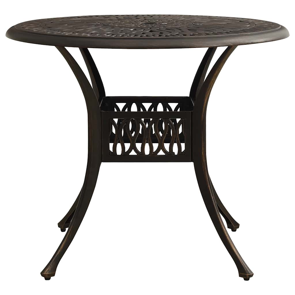 315585 vidaXL Garden Table Bronze 90x90x74 cm Cast Aluminium