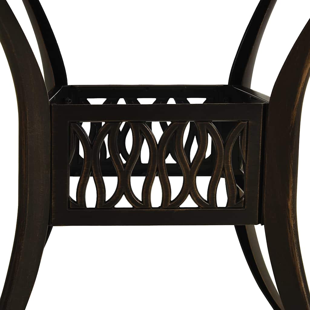 315585 vidaXL Garden Table Bronze 90x90x74 cm Cast Aluminium